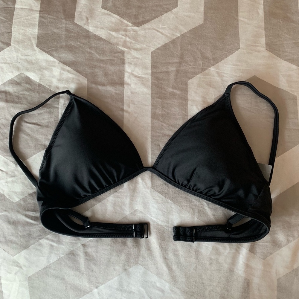 NWT Black Aerie Triangle Bikini Top Size Large